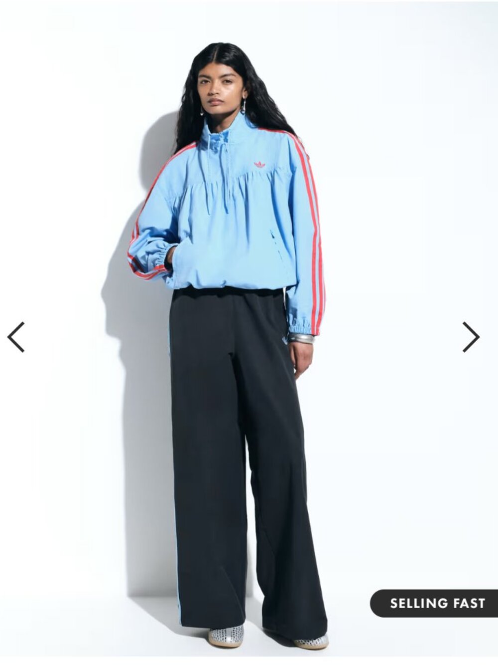 adidas Originals x ASOS women's over the head track jacket in blue, size small - Picture 4 of 7